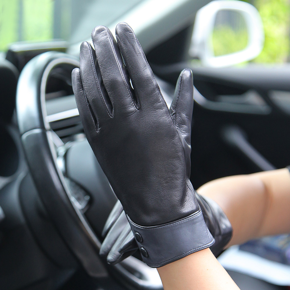 Fashion Black Real Leather Glo - огляд і ціна Wool Glove Lined