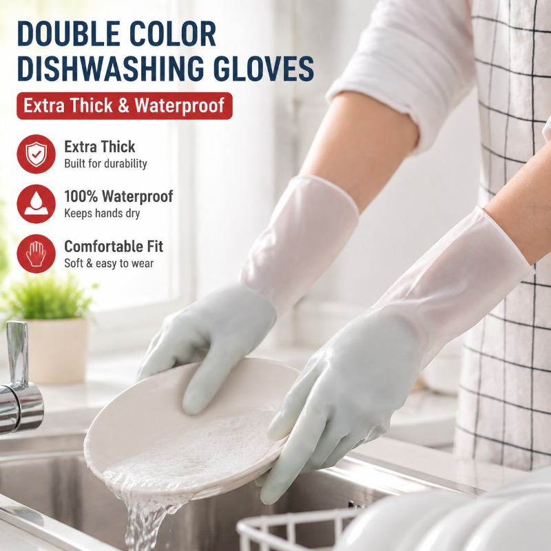 PVC Double Color Dishwashing G - огляд і ціна Dish Glove Rubber
