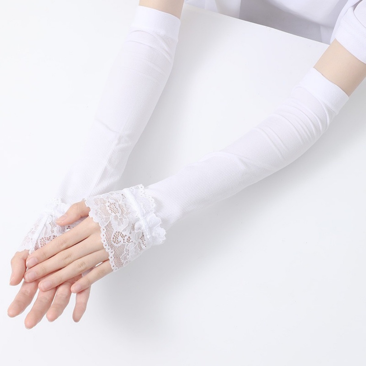 Women Long Elastic Arm Sleeve  - огляд і ціна Fingerless Glove Knit
