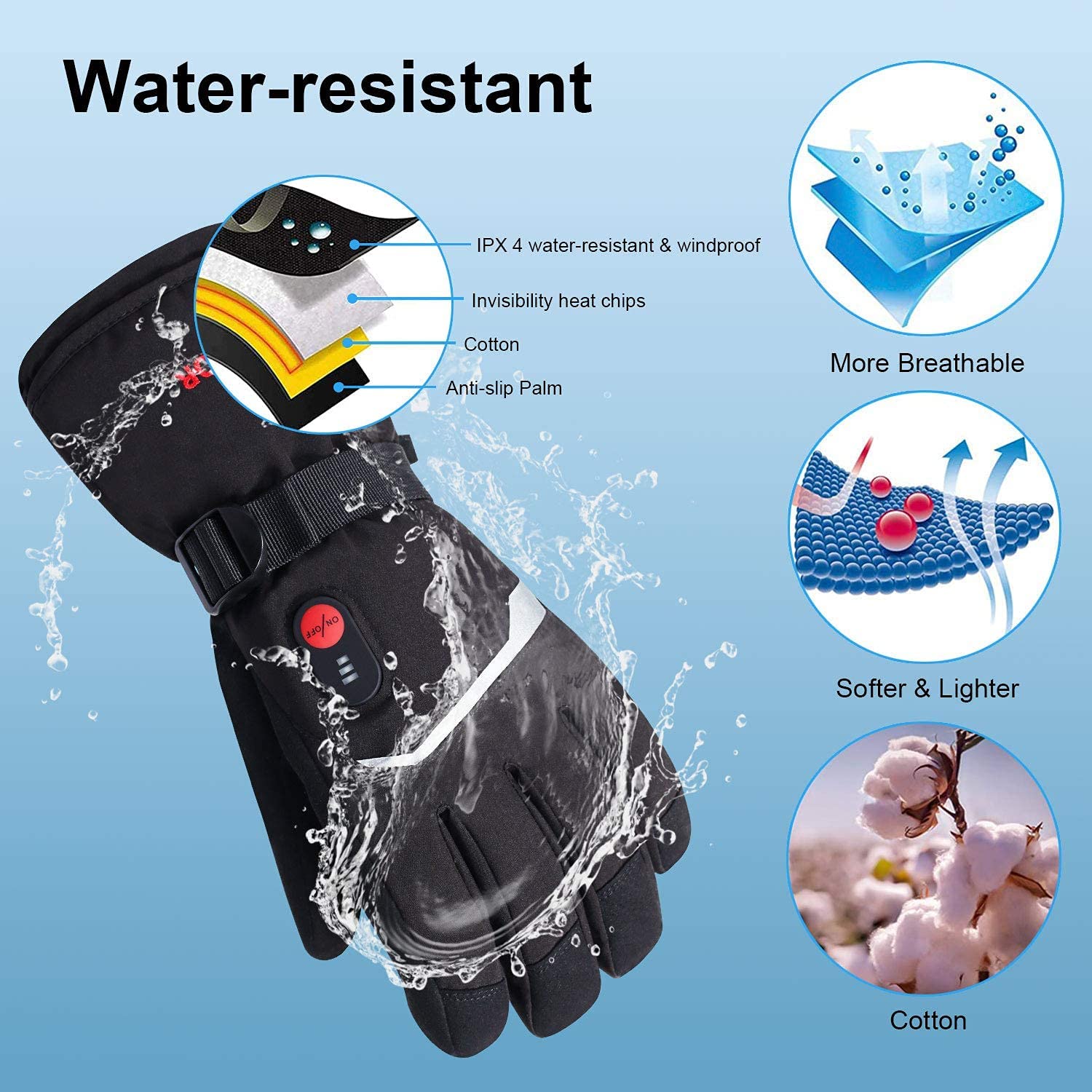 SNOW DEER Winter Heated Gloves - огляд і ціна Ski Glove Waterproof
