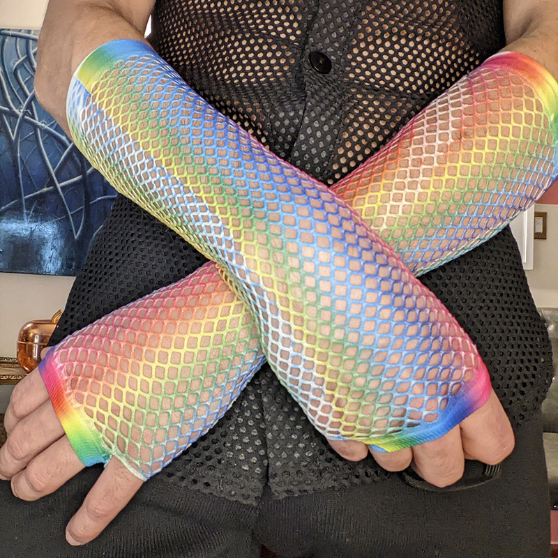 1 Pair Women Long Fishnet Net  - огляд і ціна Fingerless Glove Knit
