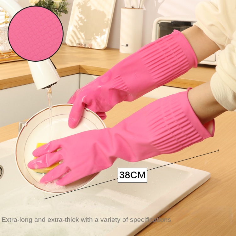 38cm Extra Thick Pink Rubber D - огляд і ціна Dish Glove Rubber
